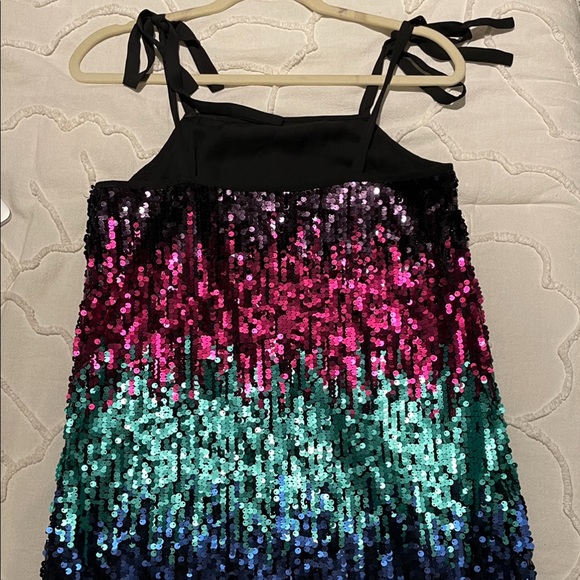 Multi color sequin dress. Pink and shades of blue/purple. - Picture 2 of 3